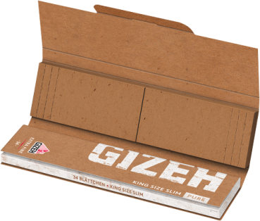 Gizeh PURE BIO HANF King Size Slim + Filter Tips 25 Heftchen a 34 Blatt+Tips 25e